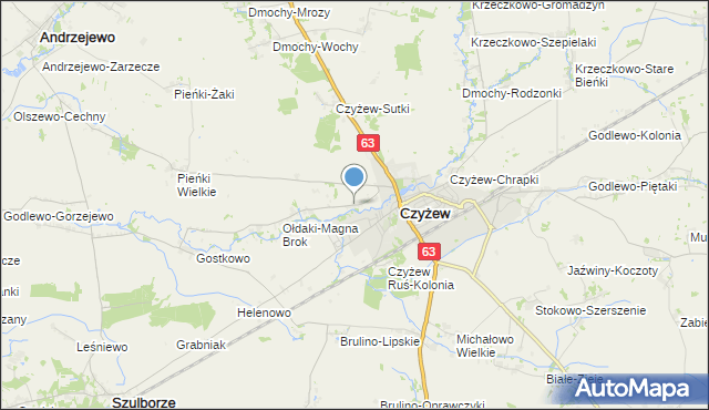 mapa Czyżew Ruś-Wieś, Czyżew Ruś-Wieś na mapie Targeo